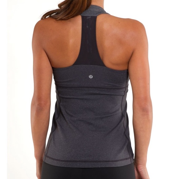 Lululemon Scoop Neck Tank - Heathered Coal Wee Stripe / Deep Coal - Picture 2 of 9